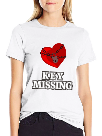 Key Missing Heart Graphic T-Shirt
