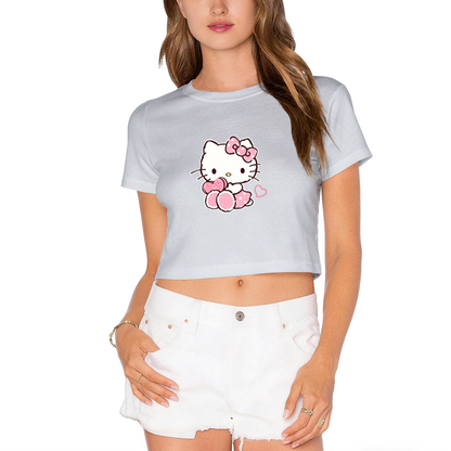 Classic Retro Mickey Mouse White Cropped T?Shirt Vintage Cartoon Crop Top