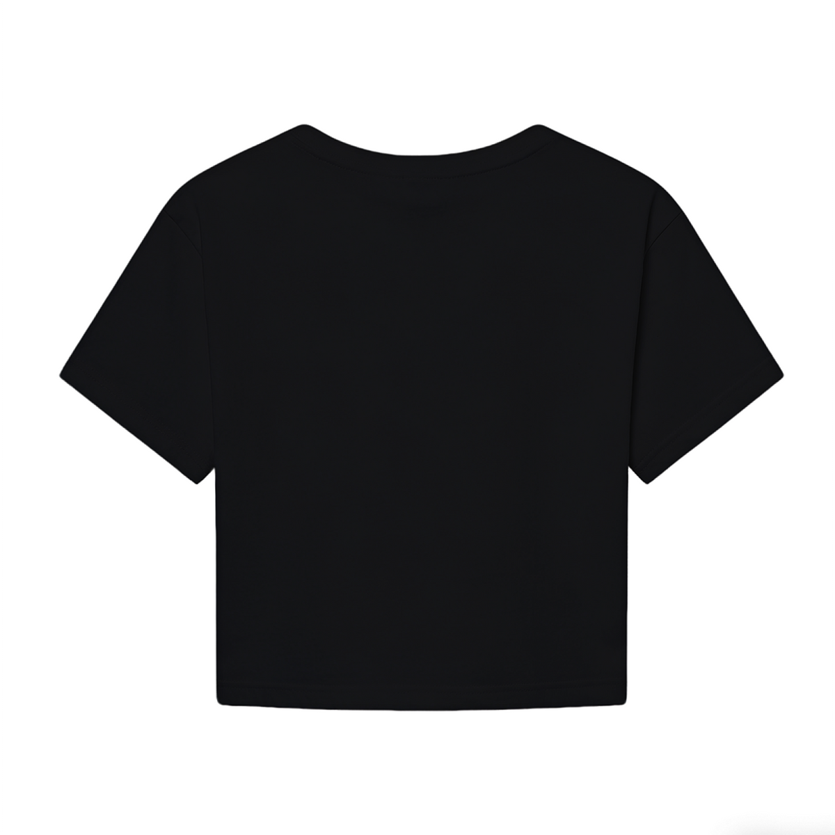 Leopard & Red Mini Hearts Minimal Black Crop Tee