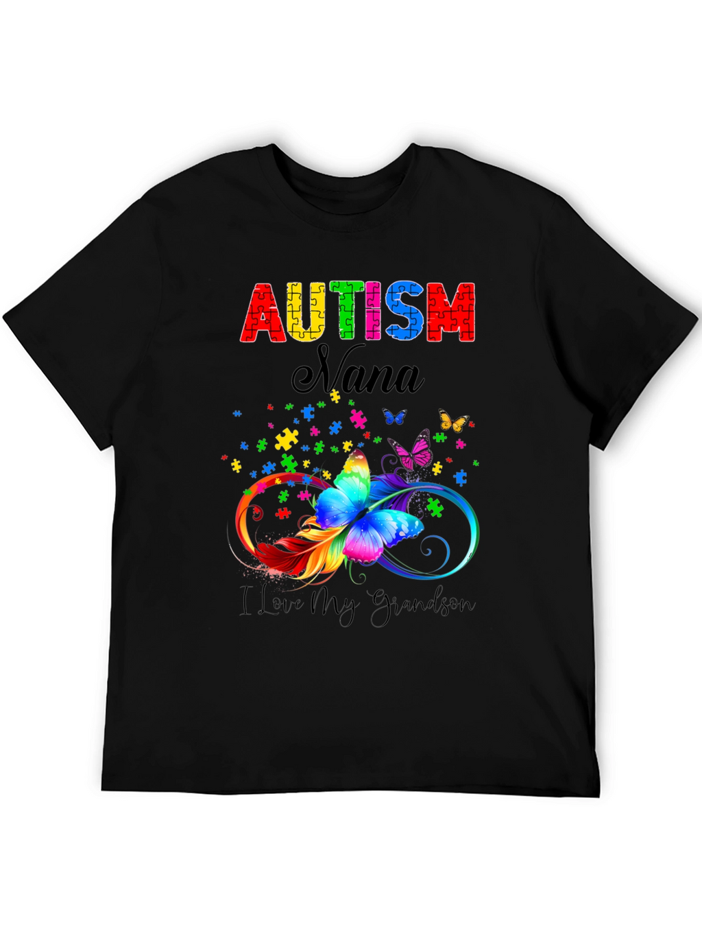 Autism Nana T-Shirt - I Love My Grandson