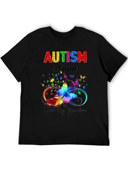 Autism Nana T-Shirt - I Love My Grandson