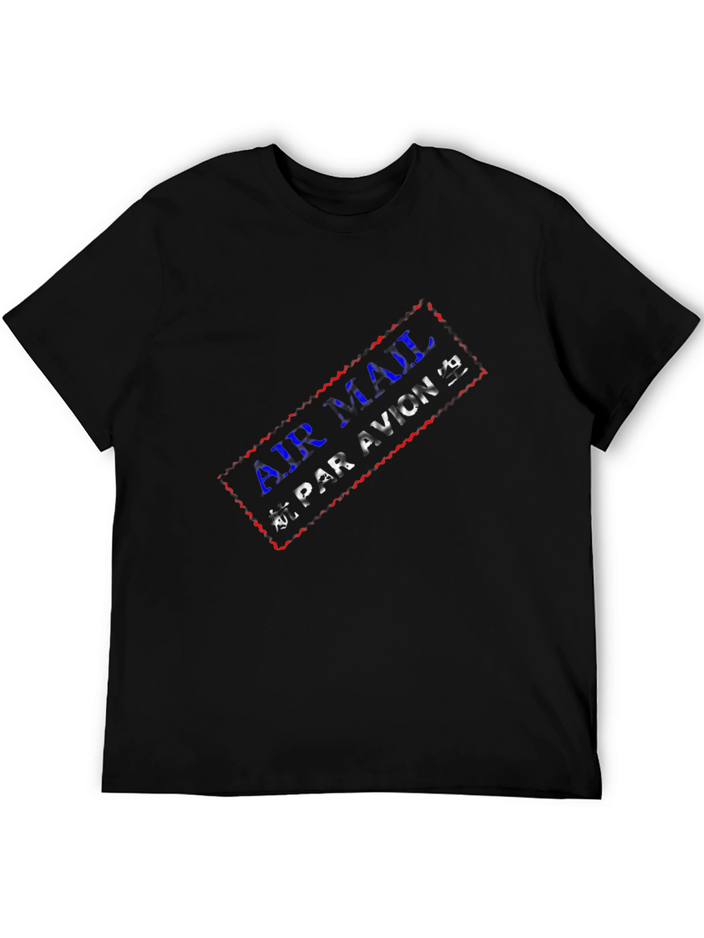 Air Mail Par Avion Graphic Black T-Shirt