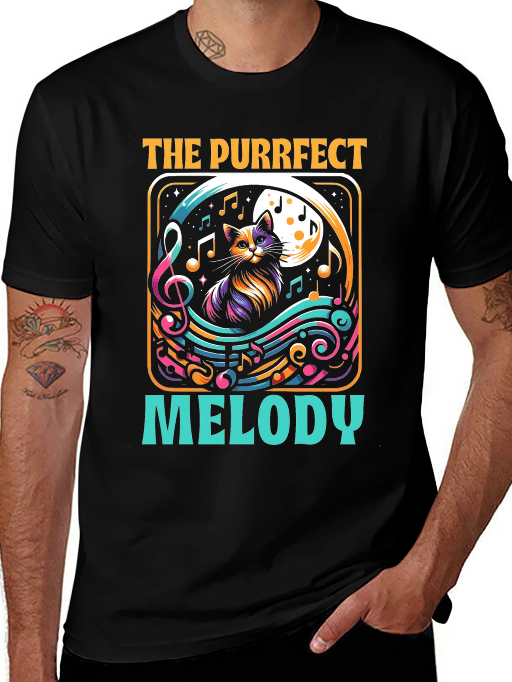 Purrfect Melody Cat Music T-Shirt