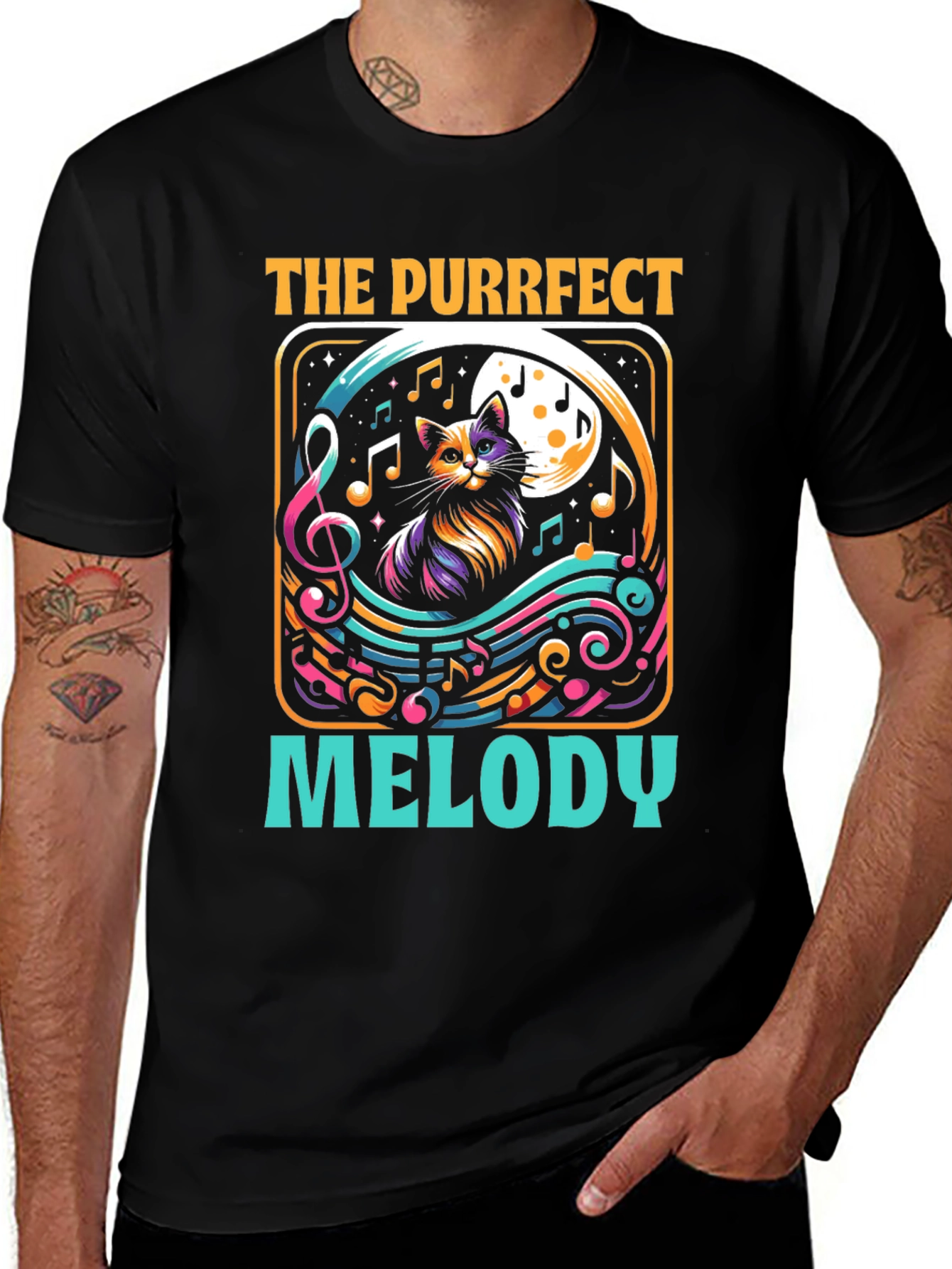 Purrfect Melody Cat Music T-Shirt