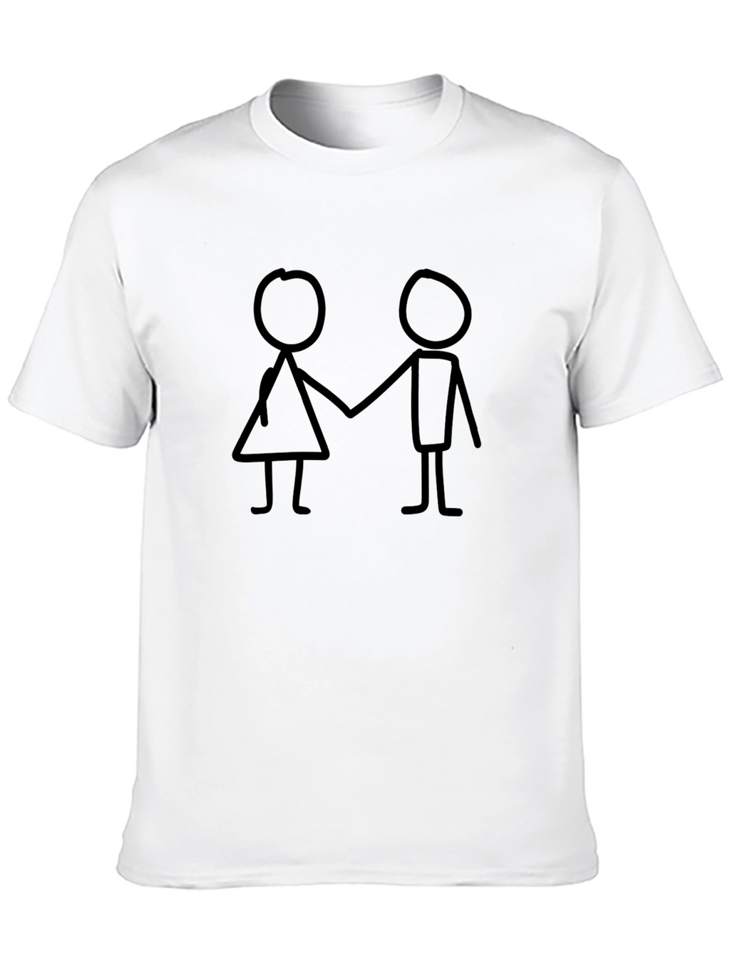 Stick Figure Couple Black T-Shirt