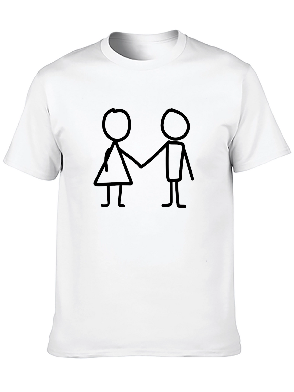 Stick Figure Couple Black T-Shirt