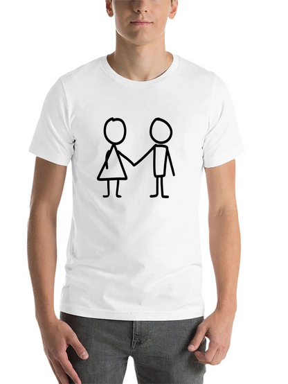 Stick Figure Couple Black T-Shirt
