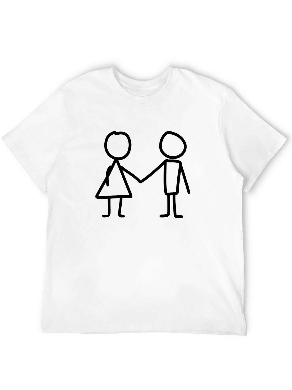 Stick Figure Couple Black T-Shirt