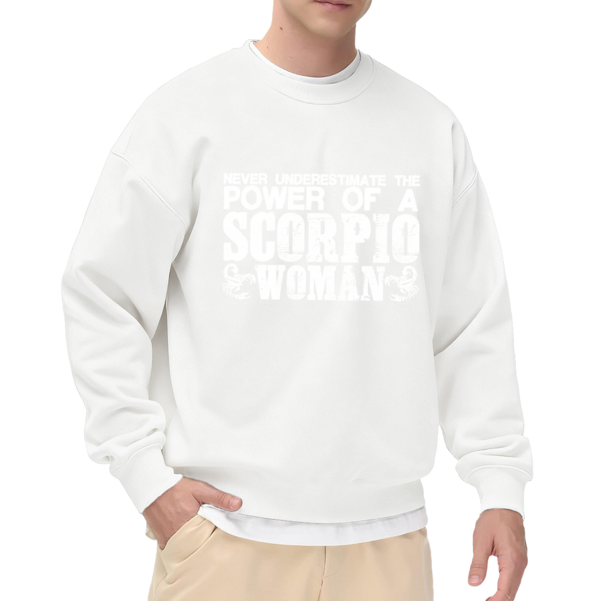 Never Underestimate The Power Of A Scorpio Woman Zodiac Crewneck Sweatshirt | Scorpio Astrology Grunge Pullover, Birthday Gift