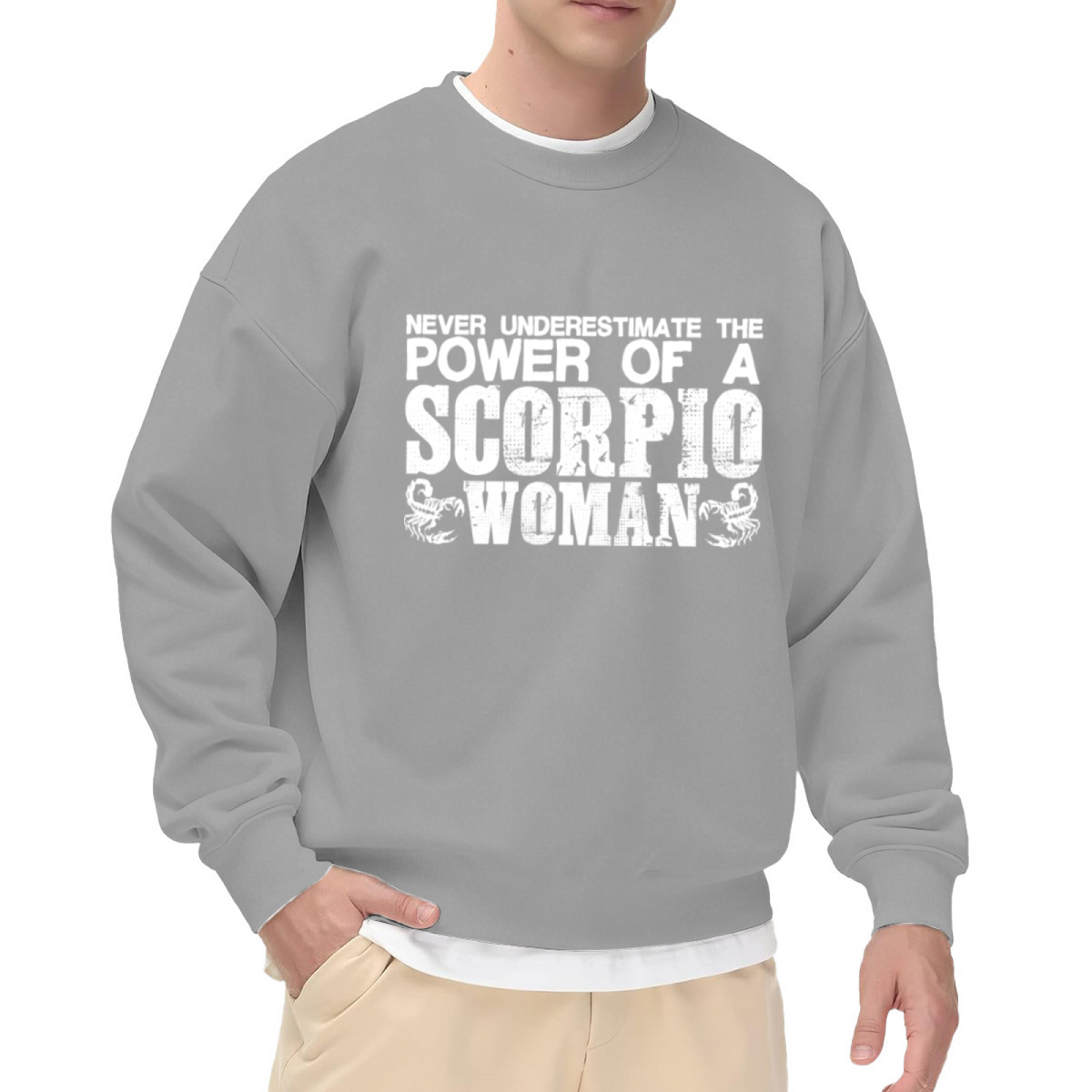 Never Underestimate The Power Of A Scorpio Woman Zodiac Crewneck Sweatshirt | Scorpio Astrology Grunge Pullover, Birthday Gift