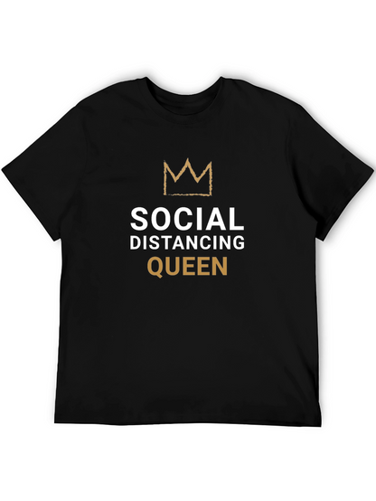Social Distancing Queen Black T-Shirt