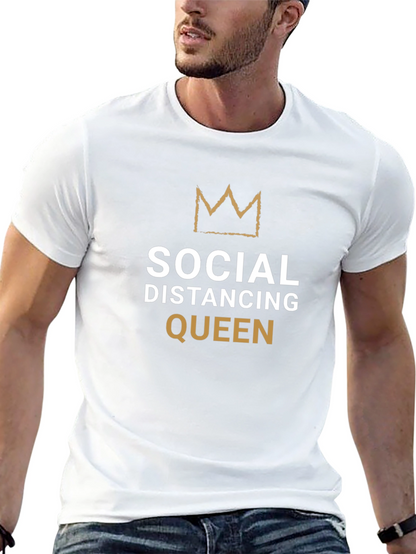 Social Distancing Queen Black T-Shirt