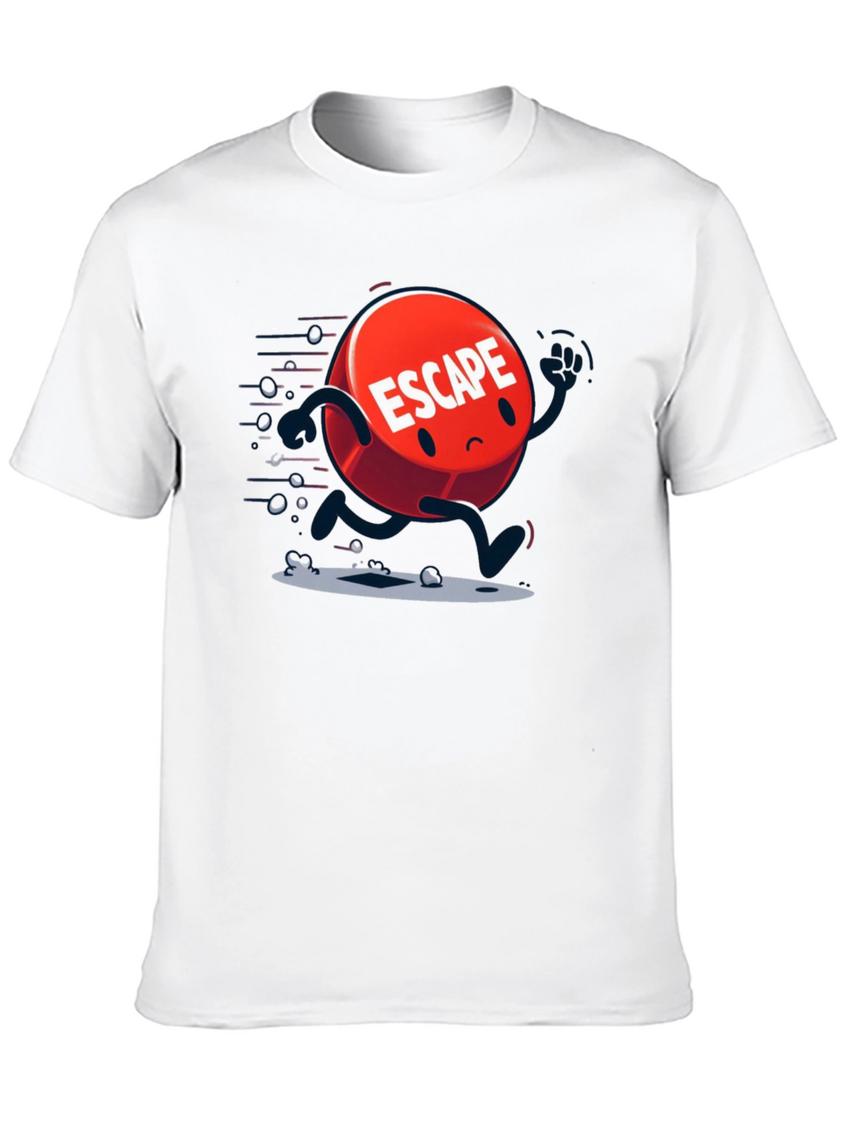 Escape Cartoon Graphic Black T-Shirt