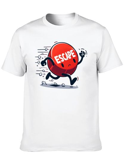 Escape Cartoon Graphic Black T-Shirt