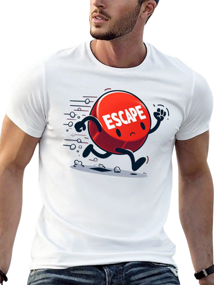 Escape Cartoon Graphic Black T-Shirt