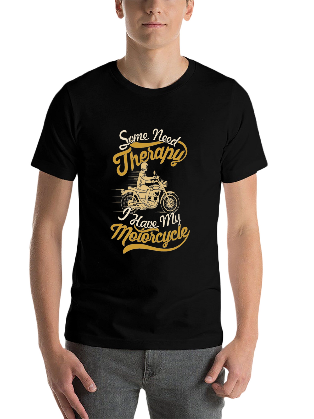 Motorcycle Therapy Graphic Tee - Black