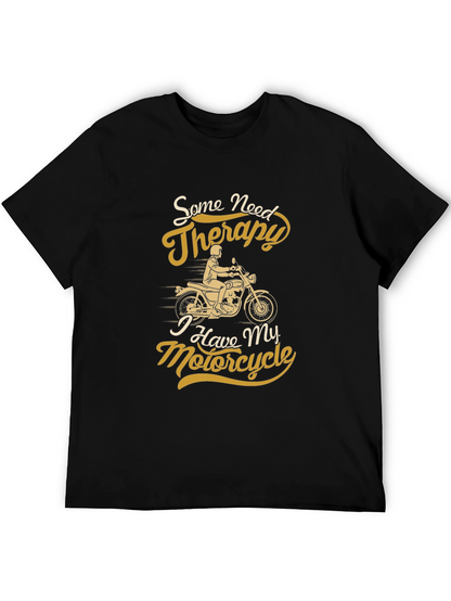 Motorcycle Therapy Graphic Tee - Black