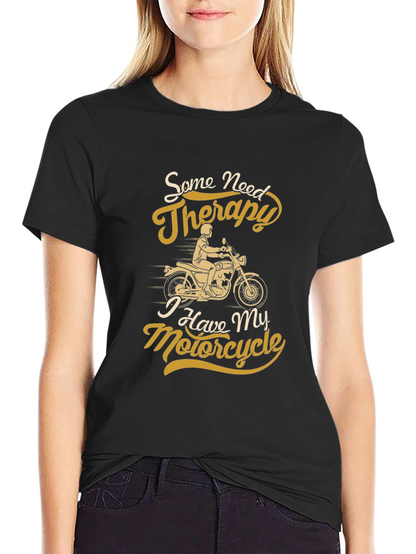 Motorcycle Therapy Graphic Tee - Black