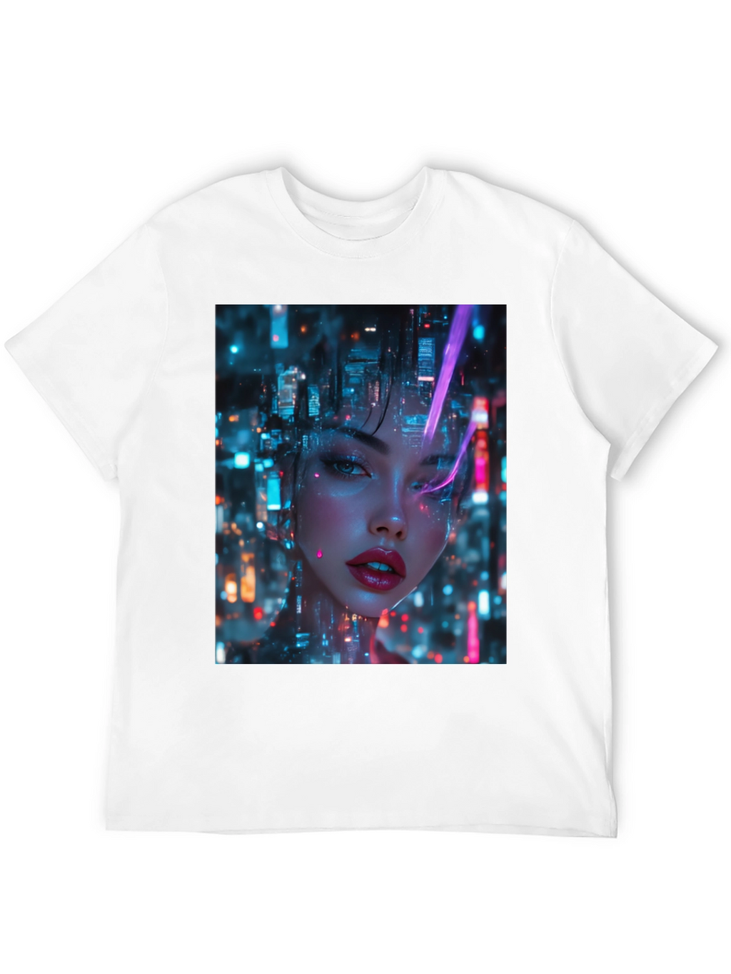 Cyberpunk Girl Black T-Shirt