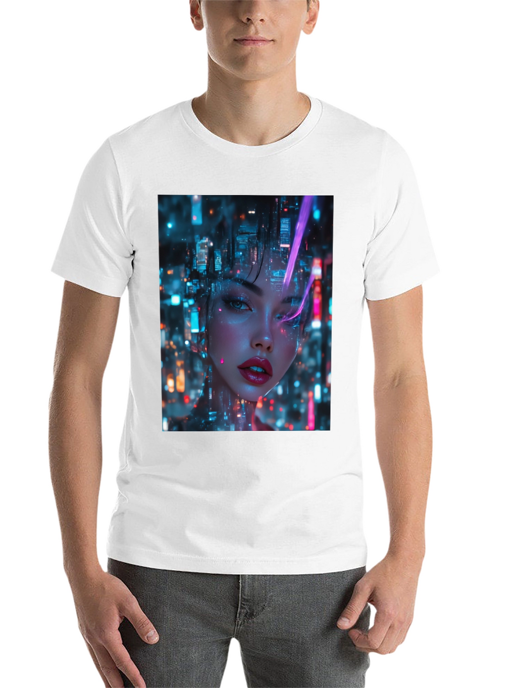Cyberpunk Girl Black T-Shirt