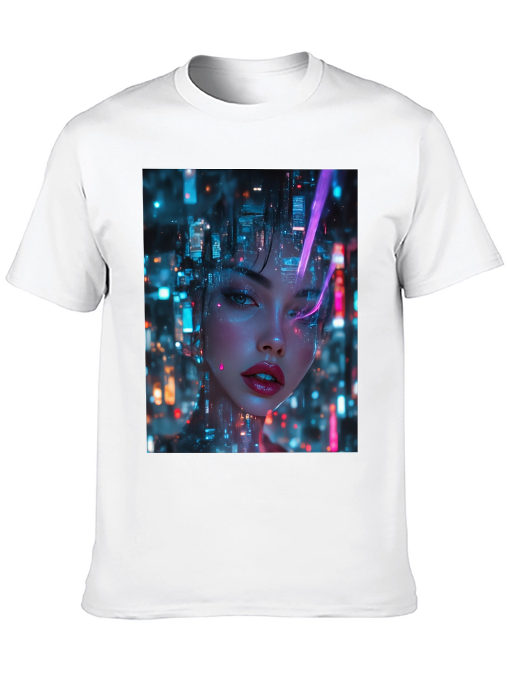Cyberpunk Girl Black T-Shirt