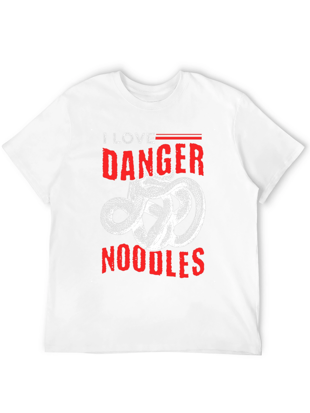 I Love Danger Noodles T-Shirt - Snake Graphic Tee