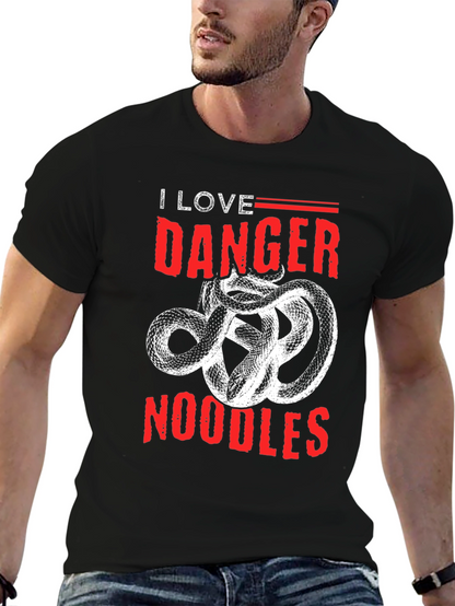 I Love Danger Noodles T-Shirt - Snake Graphic Tee