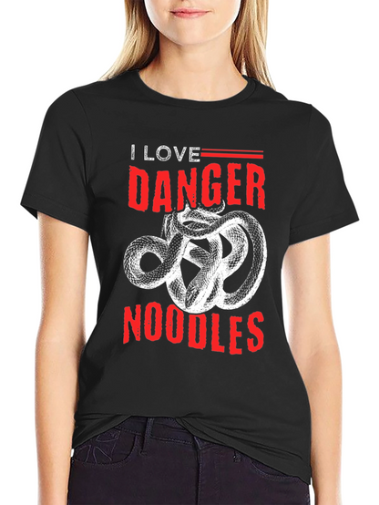 I Love Danger Noodles T-Shirt - Snake Graphic Tee