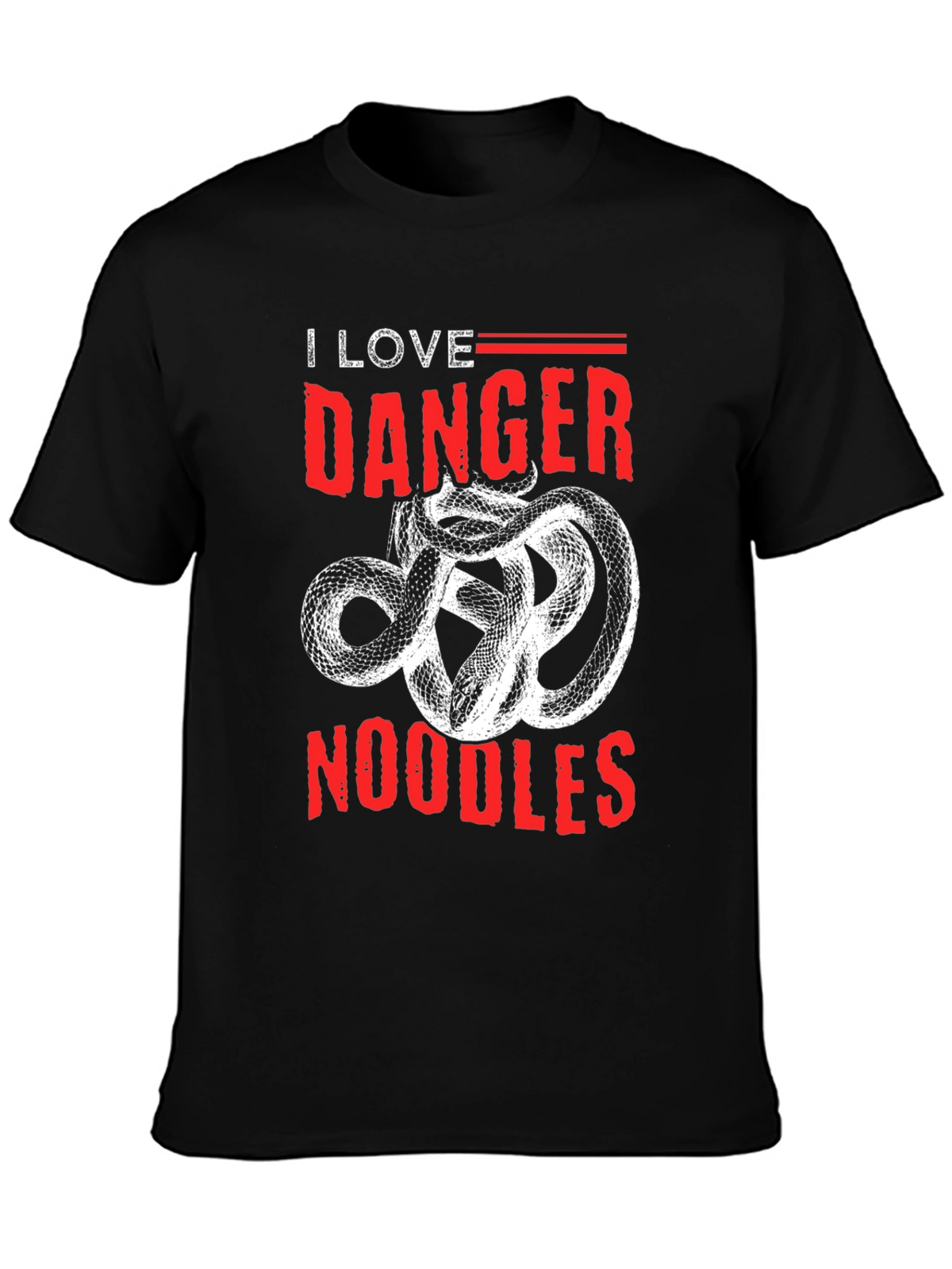 I Love Danger Noodles T-Shirt - Snake Graphic Tee