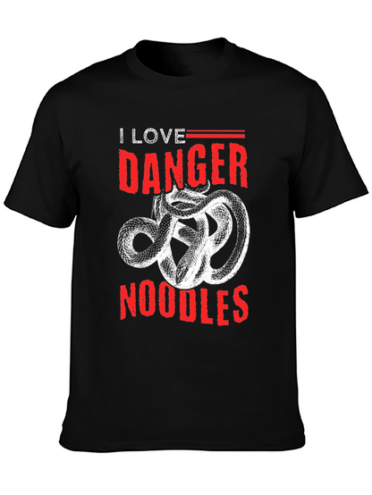 I Love Danger Noodles T-Shirt - Snake Graphic Tee