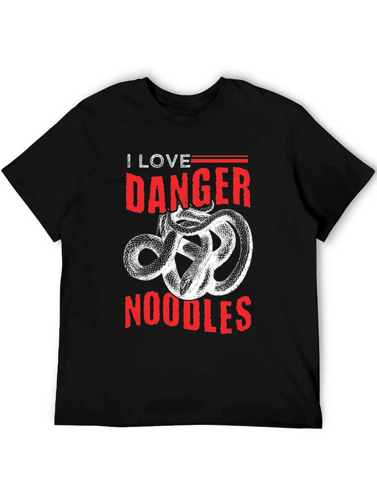 I Love Danger Noodles T-Shirt - Snake Graphic Tee