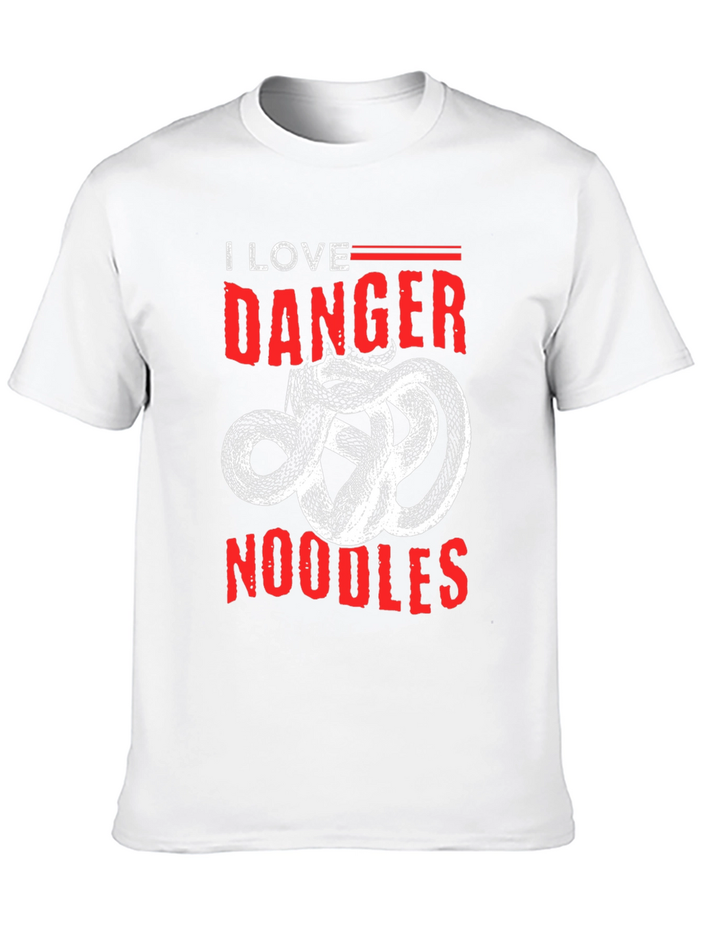 I Love Danger Noodles T-Shirt - Snake Graphic Tee