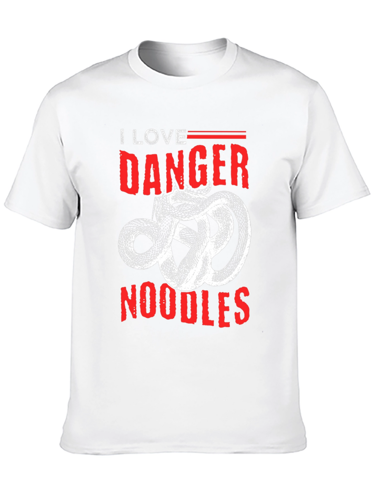 I Love Danger Noodles T-Shirt - Snake Graphic Tee