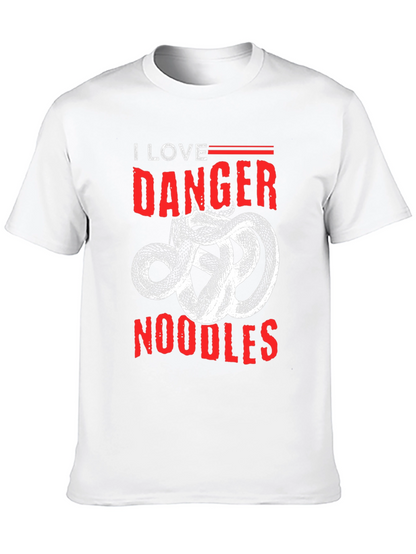 I Love Danger Noodles T-Shirt - Snake Graphic Tee