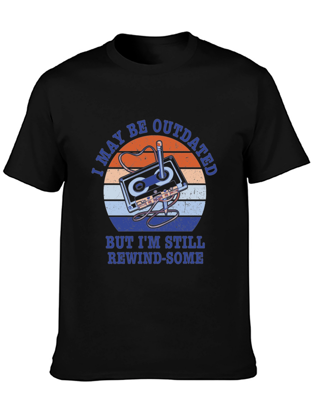 Retro Cassette Tape T-Shirt - Rewind-Some Humor Tee