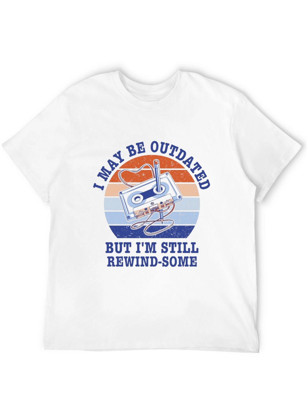 Retro Cassette Tape T-Shirt - Rewind-Some Humor Tee