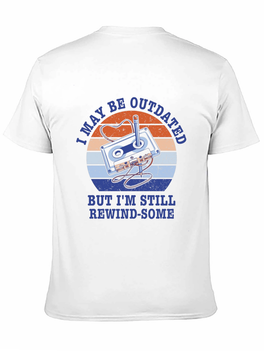 Retro Cassette Tape T-Shirt - Rewind-Some Humor Tee