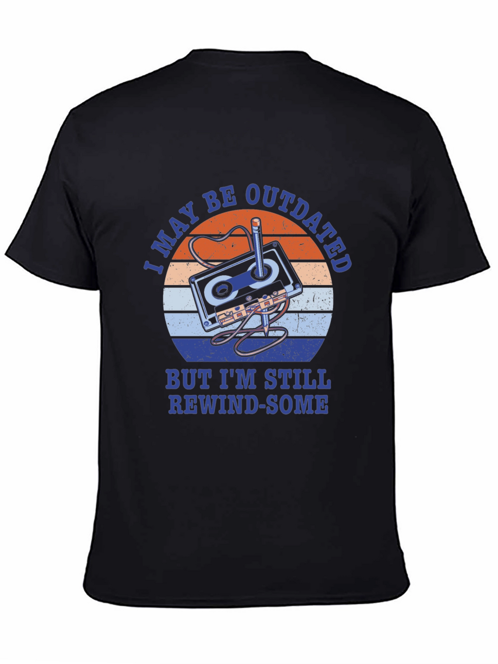 Retro Cassette Tape T-Shirt - Rewind-Some Humor Tee