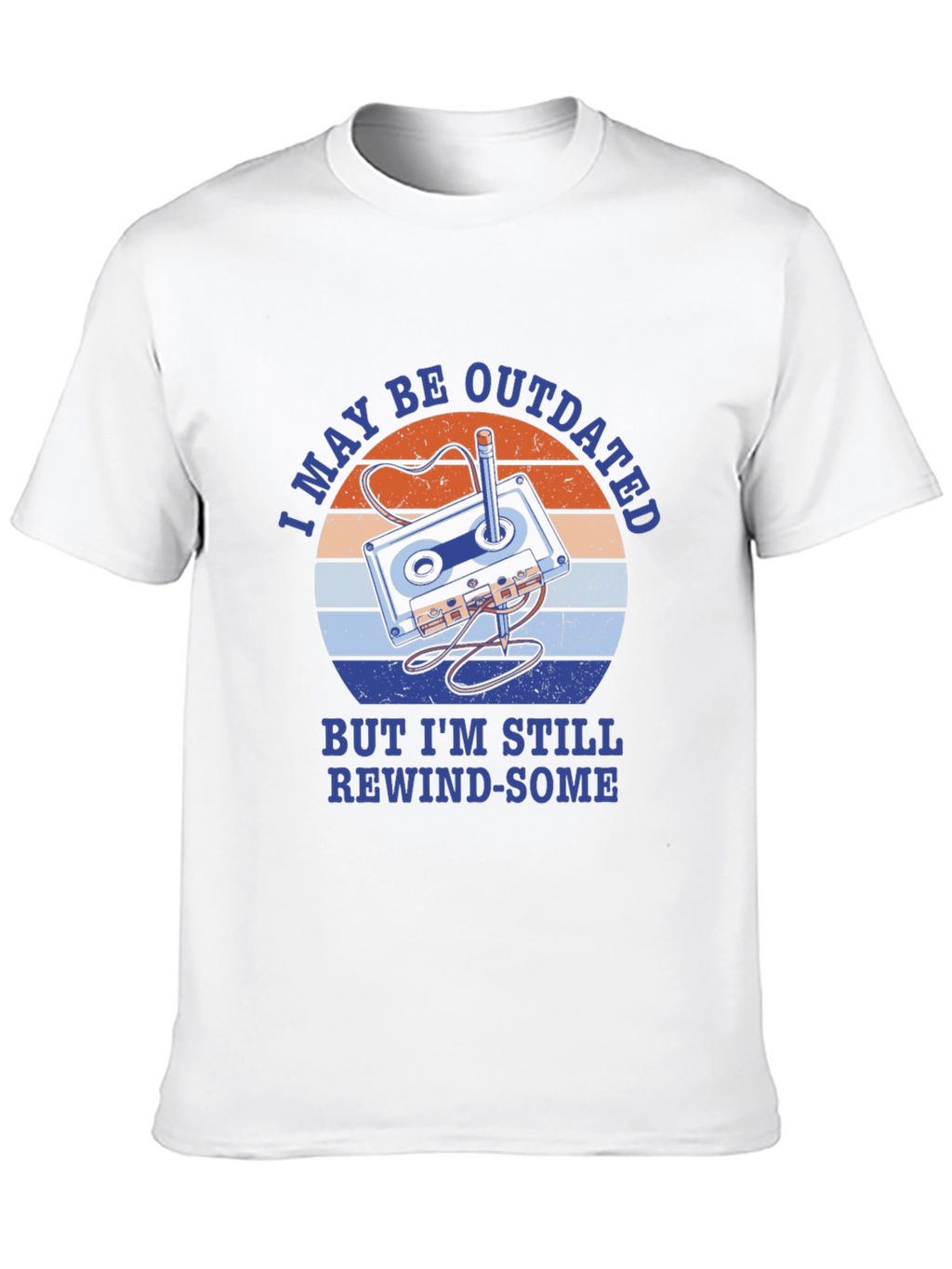 Retro Cassette Tape T-Shirt - Rewind-Some Humor Tee