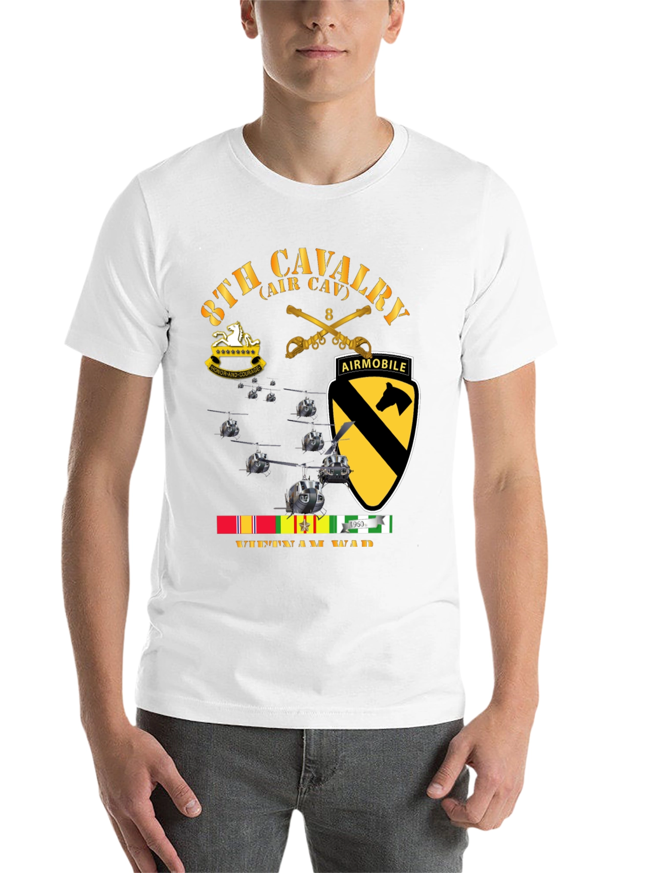 8th Cavalry Vietnam War T-Shirt Air Mobile Tee