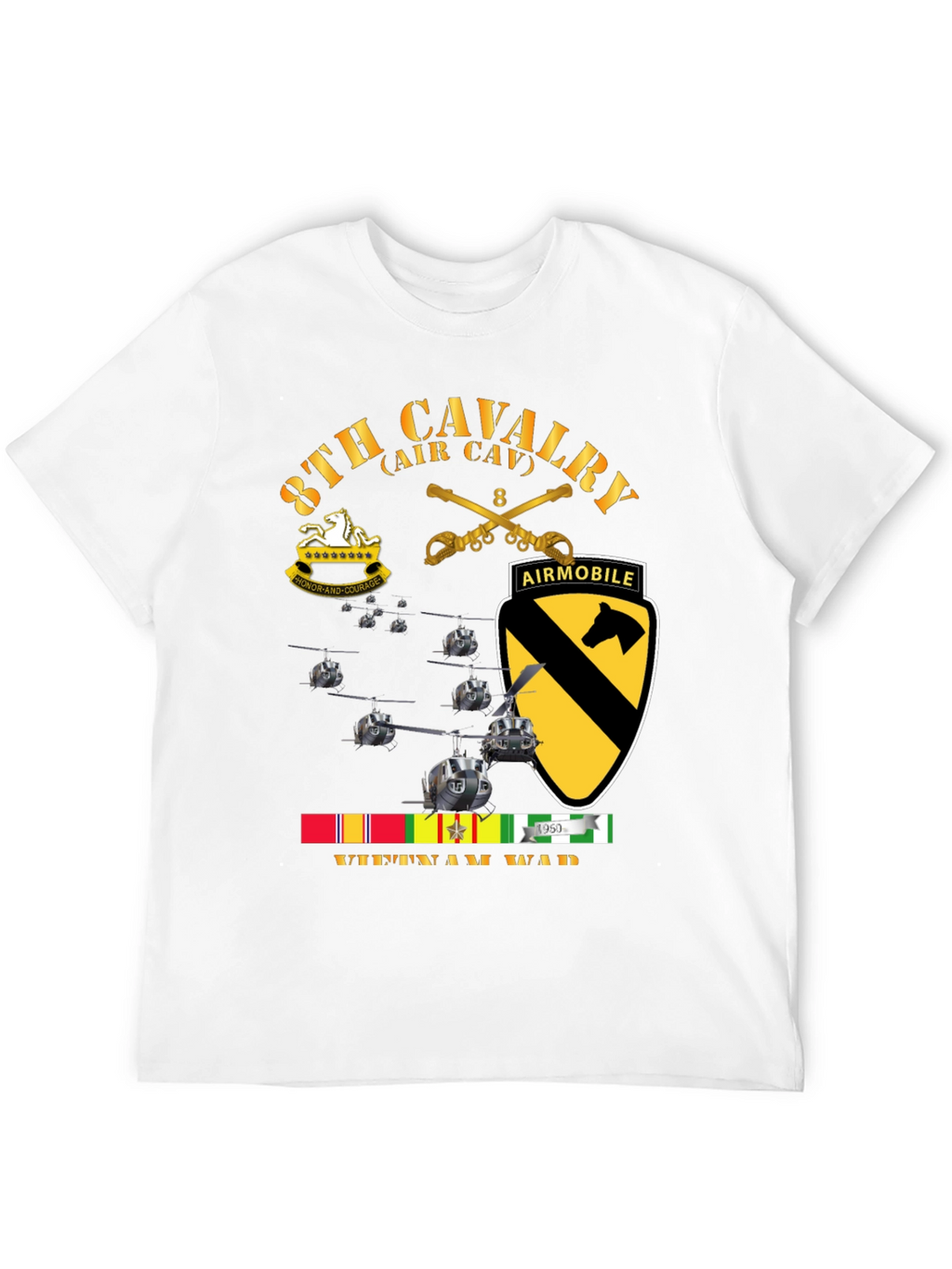 8th Cavalry Vietnam War T-Shirt Air Mobile Tee