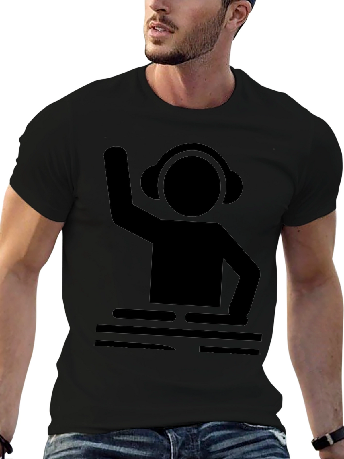 DJ Graphic Tee - Black Cotton T-Shirt