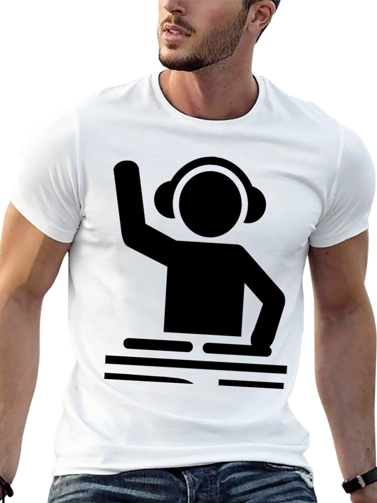 DJ Graphic Tee - Black Cotton T-Shirt