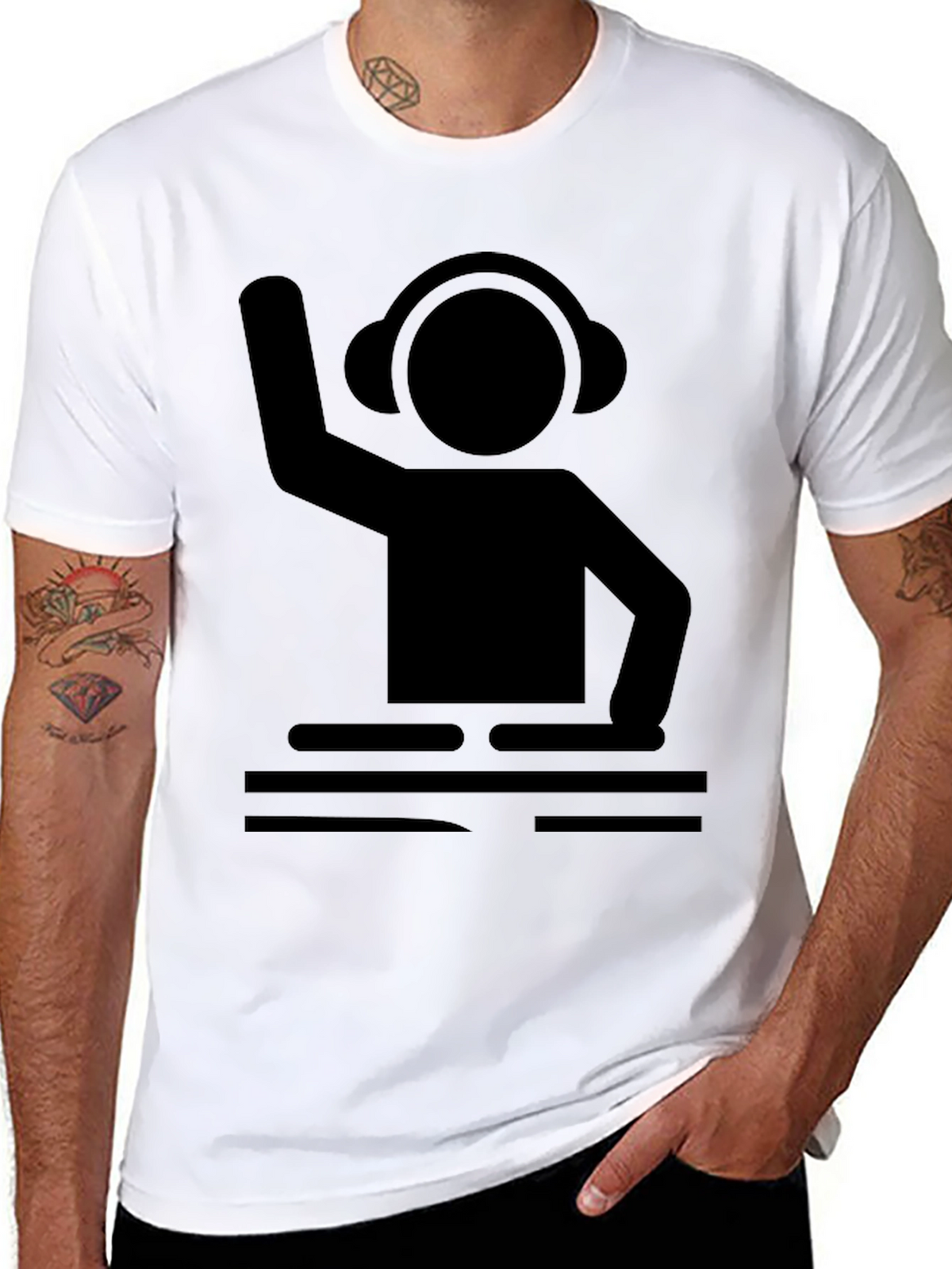 DJ Graphic Tee - Black Cotton T-Shirt