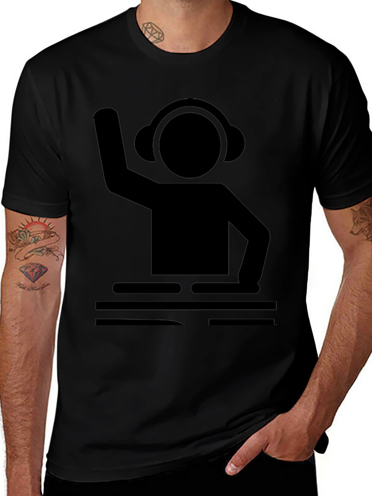 DJ Graphic Tee - Black Cotton T-Shirt