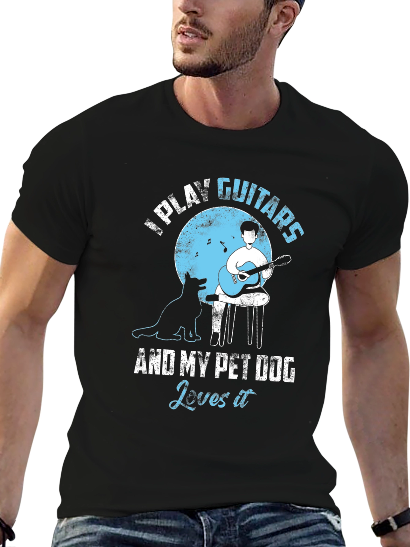 I Play Guitars & My Pet Dog T-Shirt