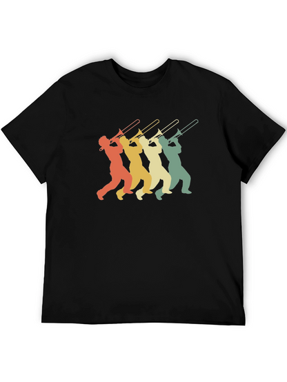 Retro Trombone Player Graphic T-Shirt