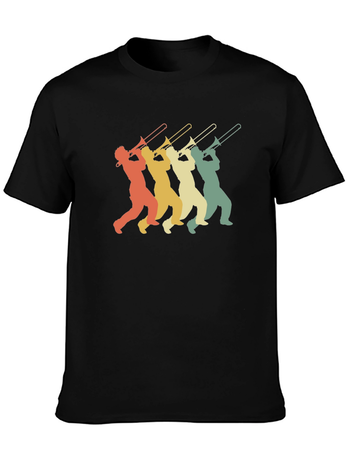 Retro Trombone Player Graphic T-Shirt