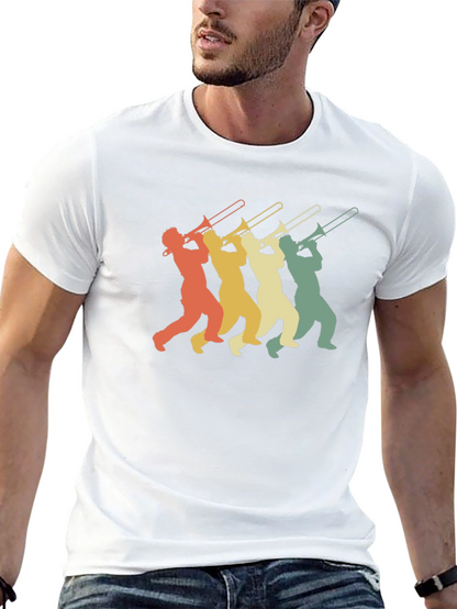 Retro Trombone Player Graphic T-Shirt