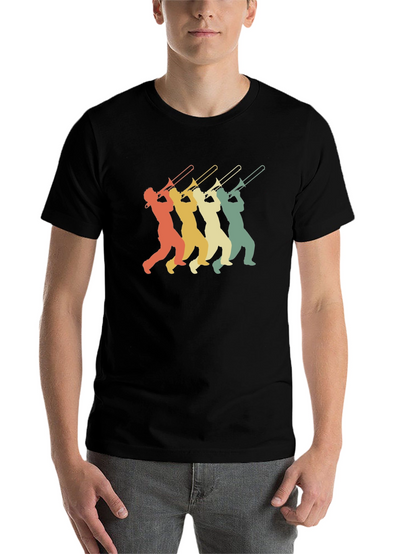 Retro Trombone Player Graphic T-Shirt
